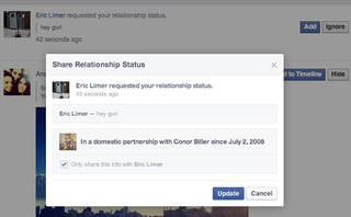 Illustration for article titled Facebook's Letting You Harass People About Their Relationship Status